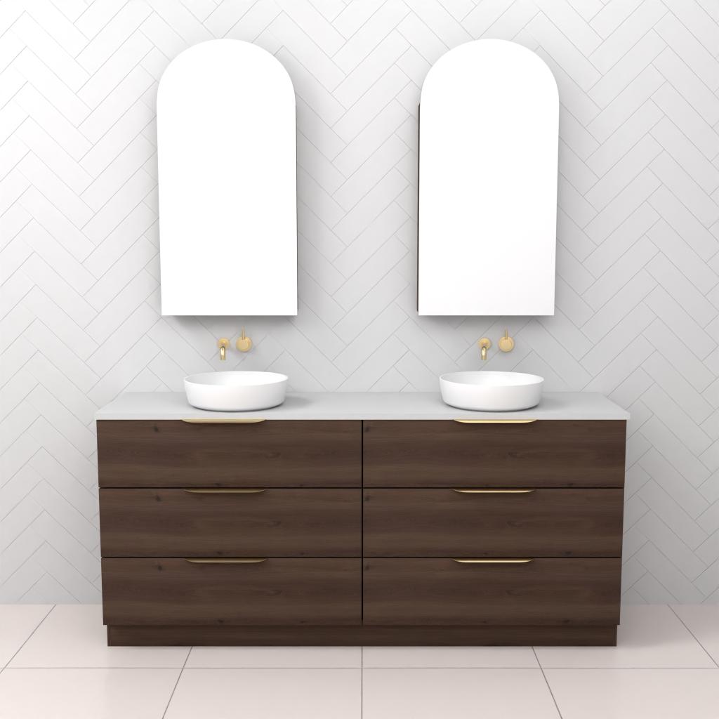 Celeste Trio - 1800mm Chestnut Freestanding Vanity