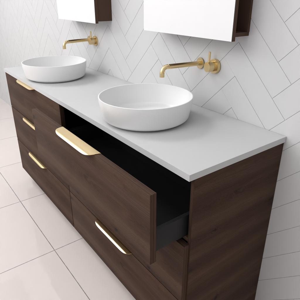 Celeste Trio - 1800mm Chestnut Freestanding Vanity