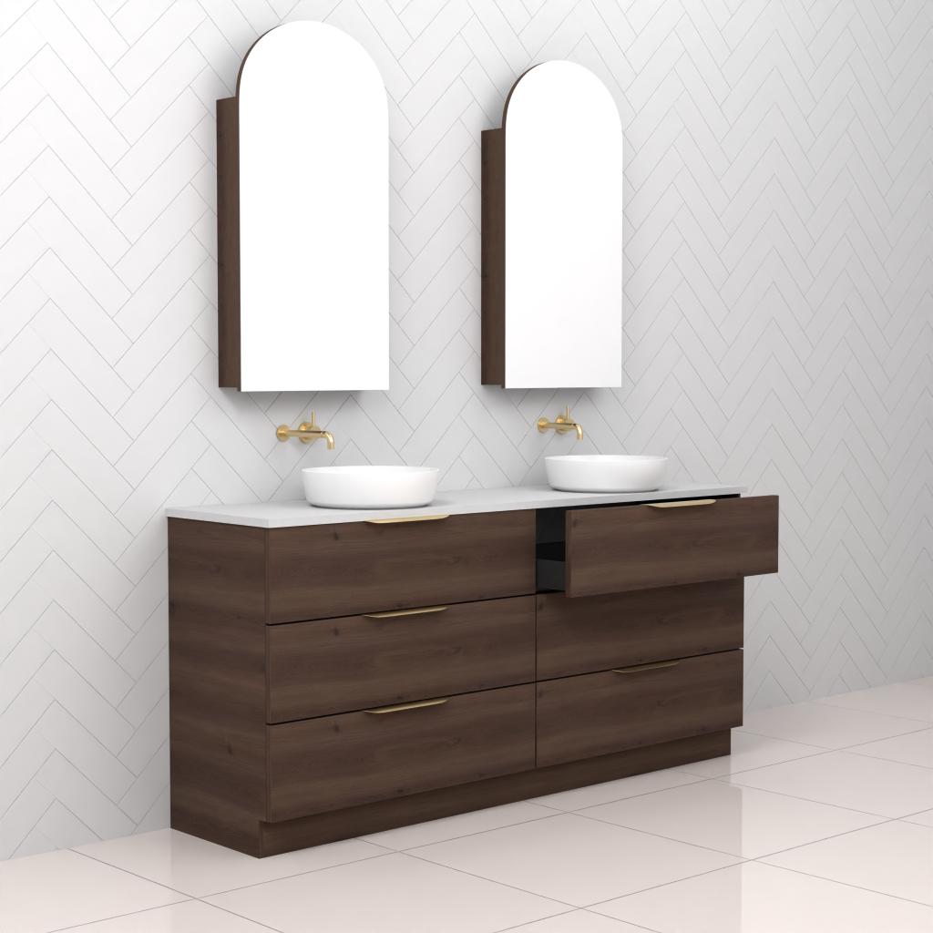 Celeste Trio - 1800mm Chestnut Freestanding Vanity