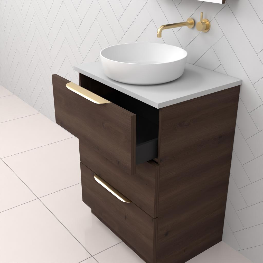 Celeste Trio - 600mm Chestnut Freestanding Vanity
