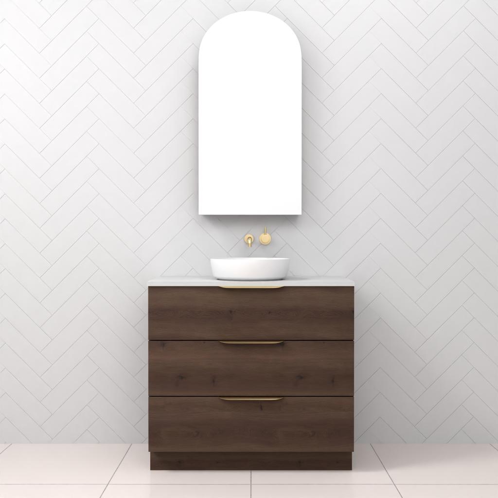 Celeste Trio - 900mm Chestnut Freestanding Vanity