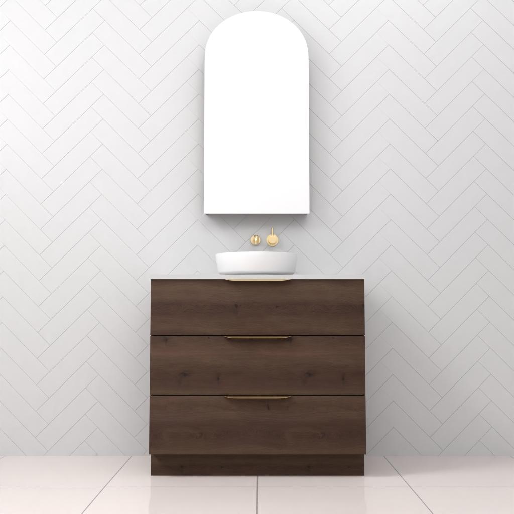 Celeste Trio - 900mm Chestnut Freestanding Vanity