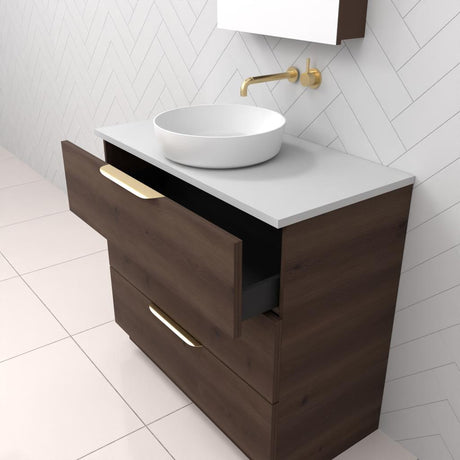 Celeste Trio - 900mm Chestnut Freestanding Vanity