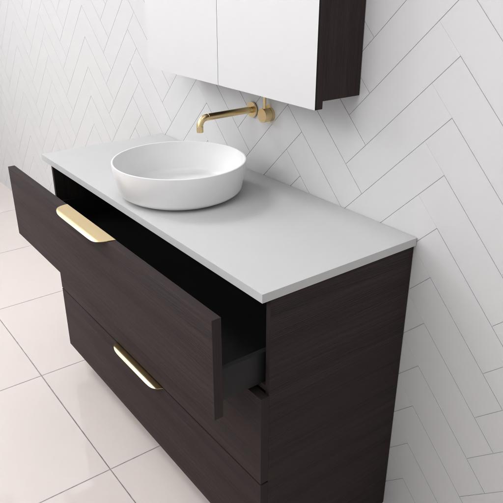 Celeste Trio - 1200mm Espresso Oak Freestanding Vanity