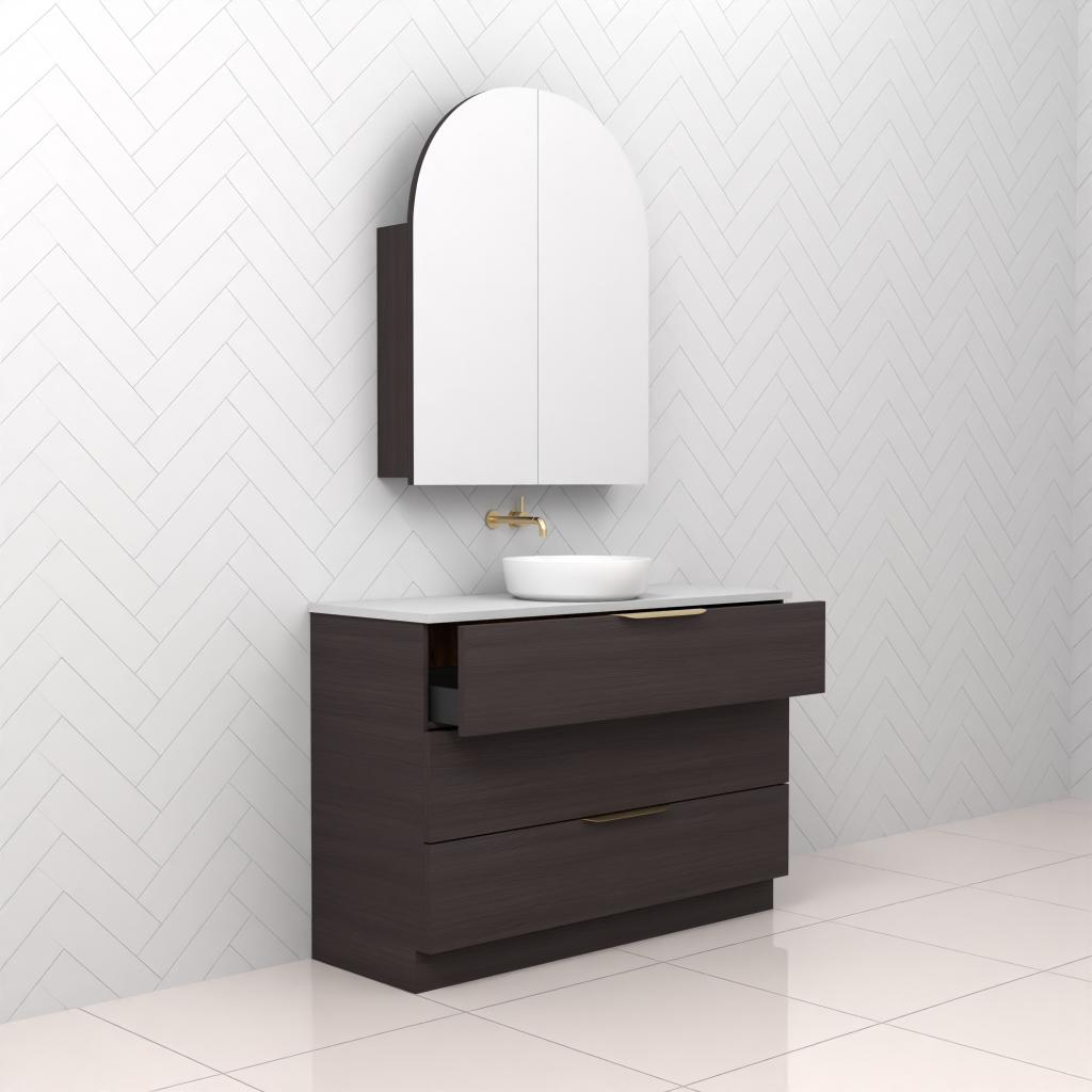 Celeste Trio - 1200mm Espresso Oak Freestanding Vanity