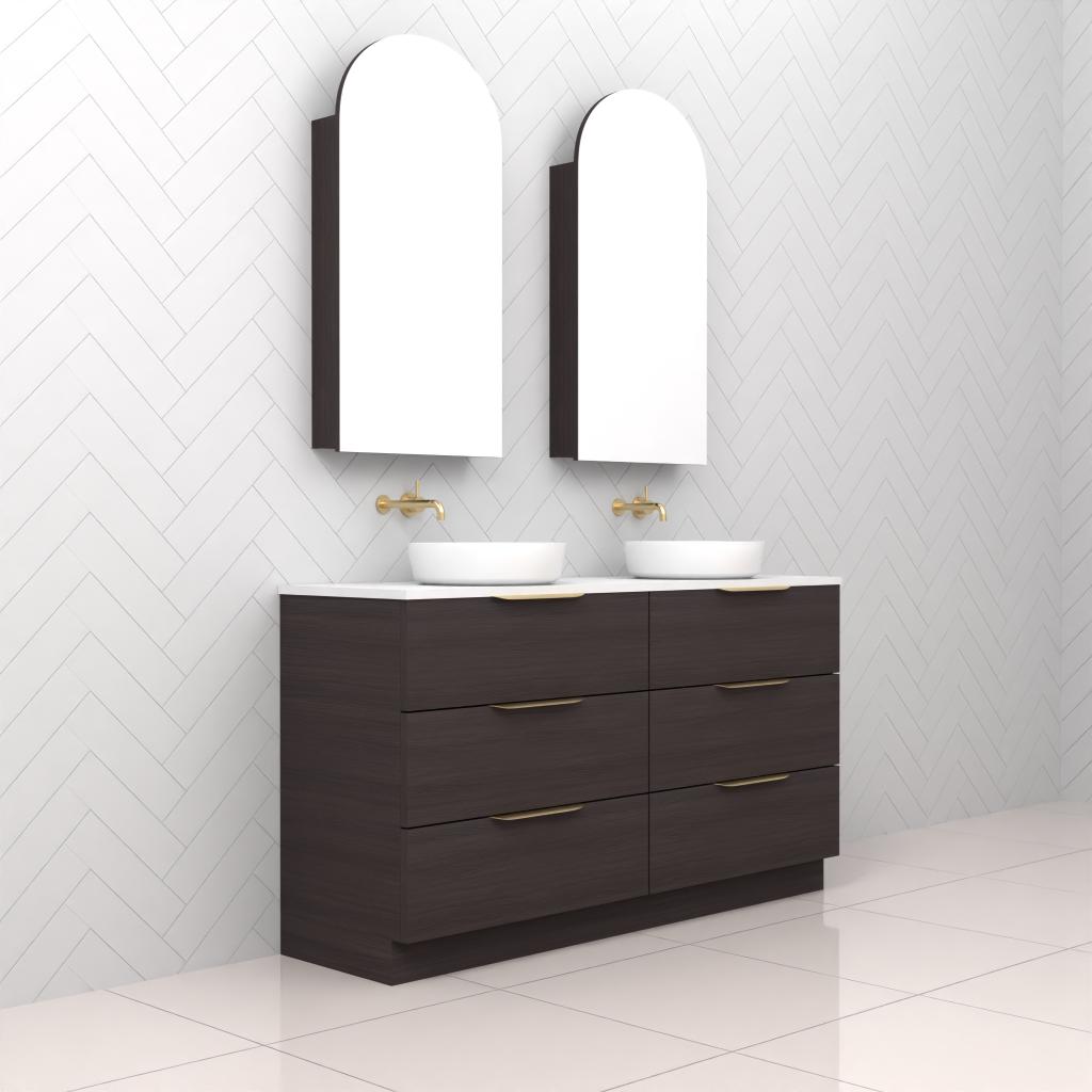 Celeste Trio - 1500mm Espresso Oak Freestanding Vanity
