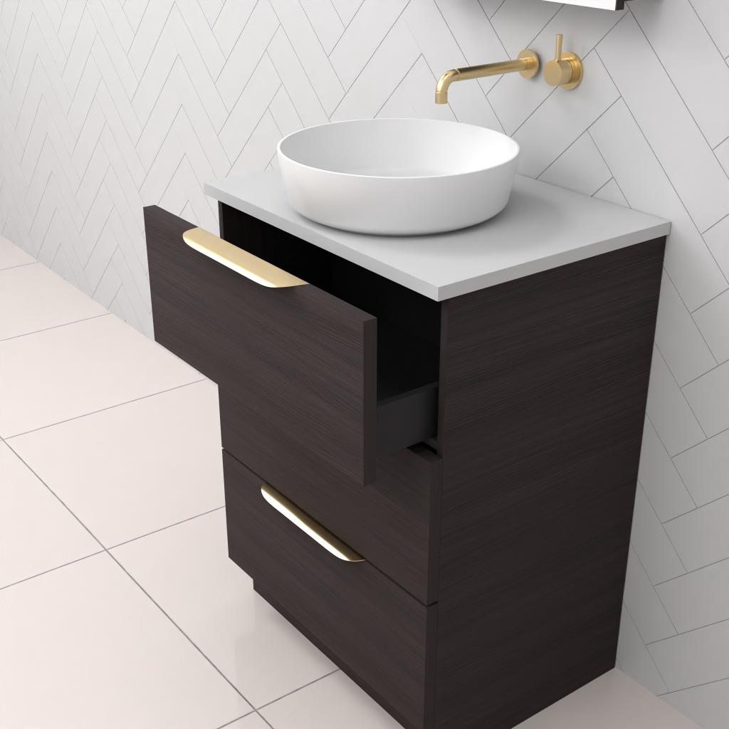 Celeste Trio - 600mm Espresso Oak Freestanding Vanity