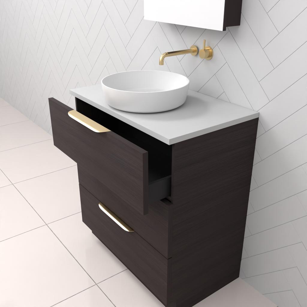Celeste Trio - 750mm Espresso Oak Freestanding Vanity