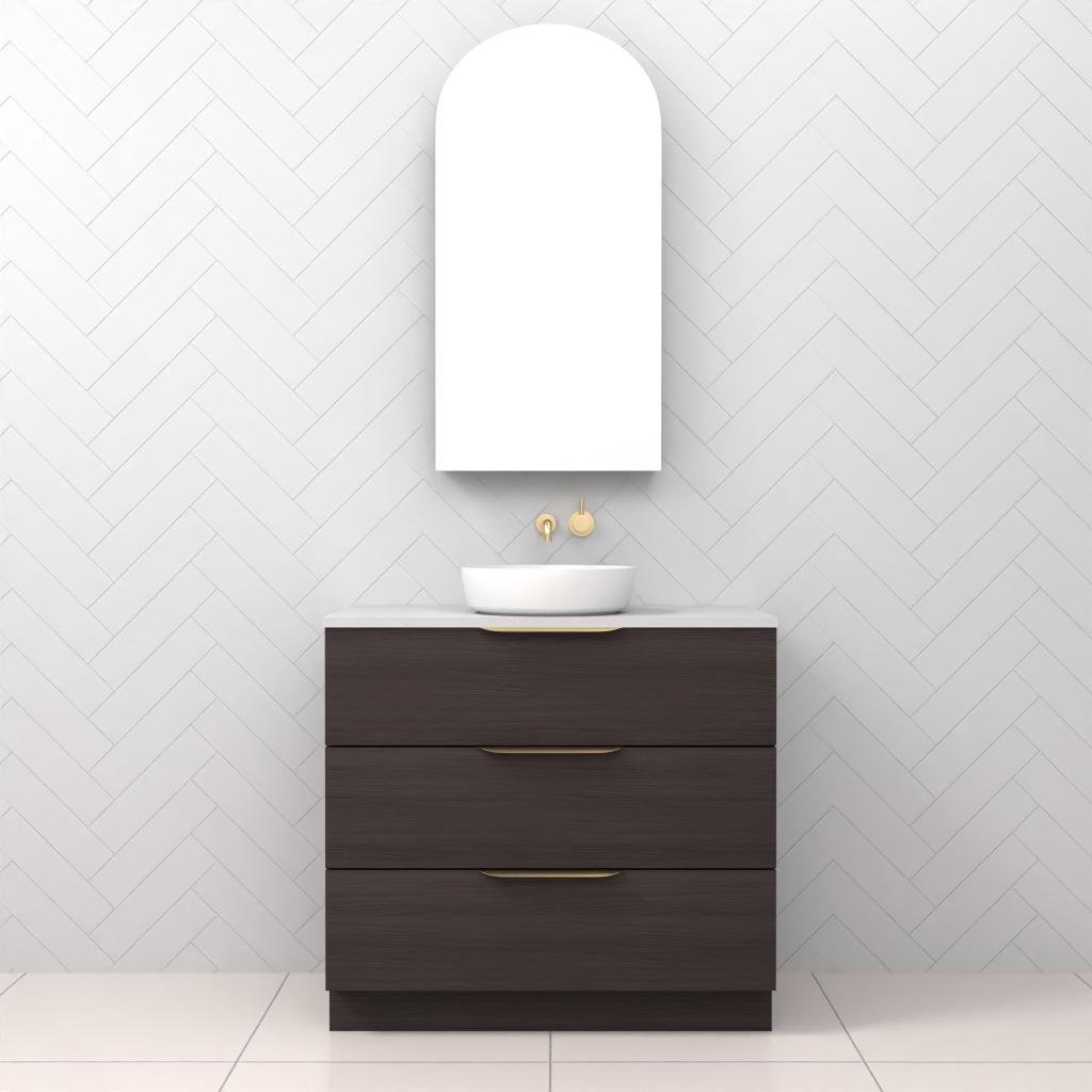 Celeste Trio - 900mm Espresso Oak Freestanding Vanity