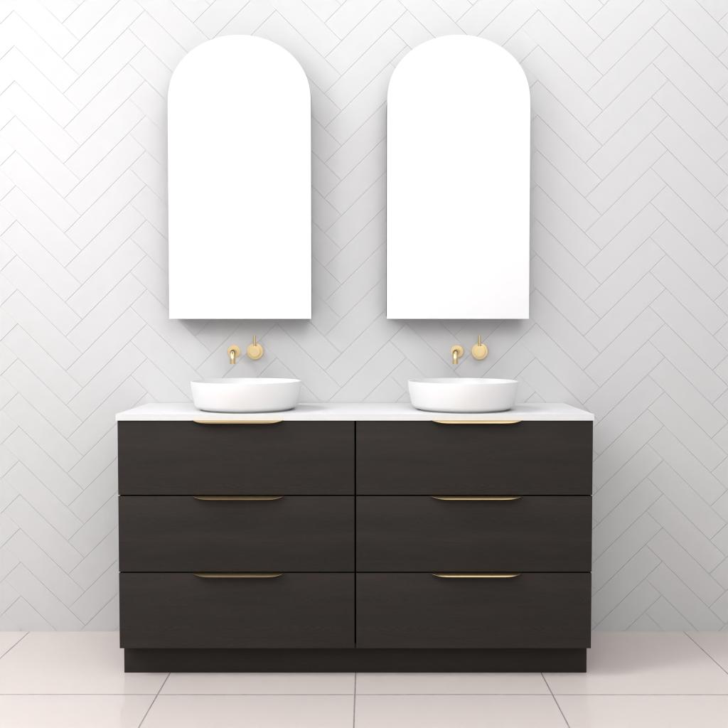 Celeste Trio - 1500mm Smoked Onyx Freestanding Vanity