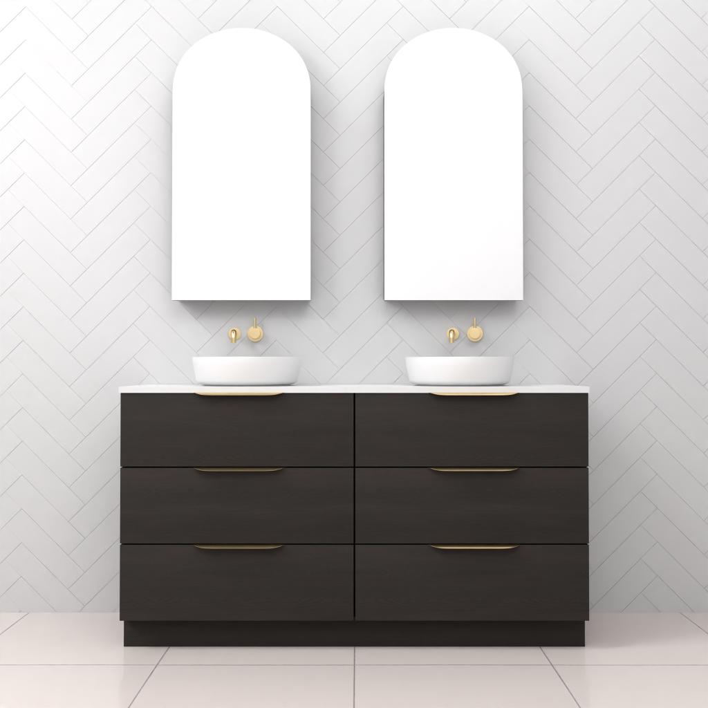 Celeste Trio - 1500mm Smoked Onyx Freestanding Vanity