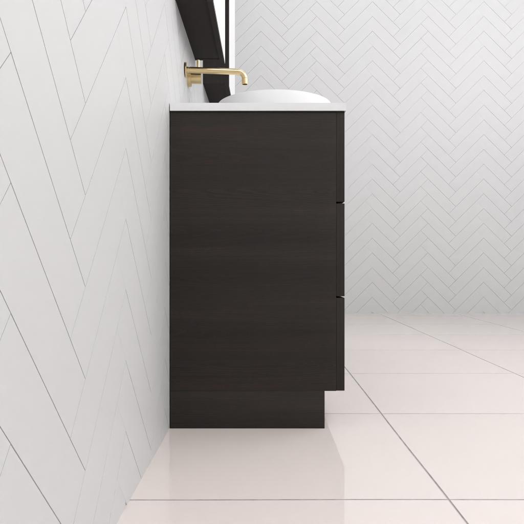 Celeste Trio - 1500mm Smoked Onyx Freestanding Vanity