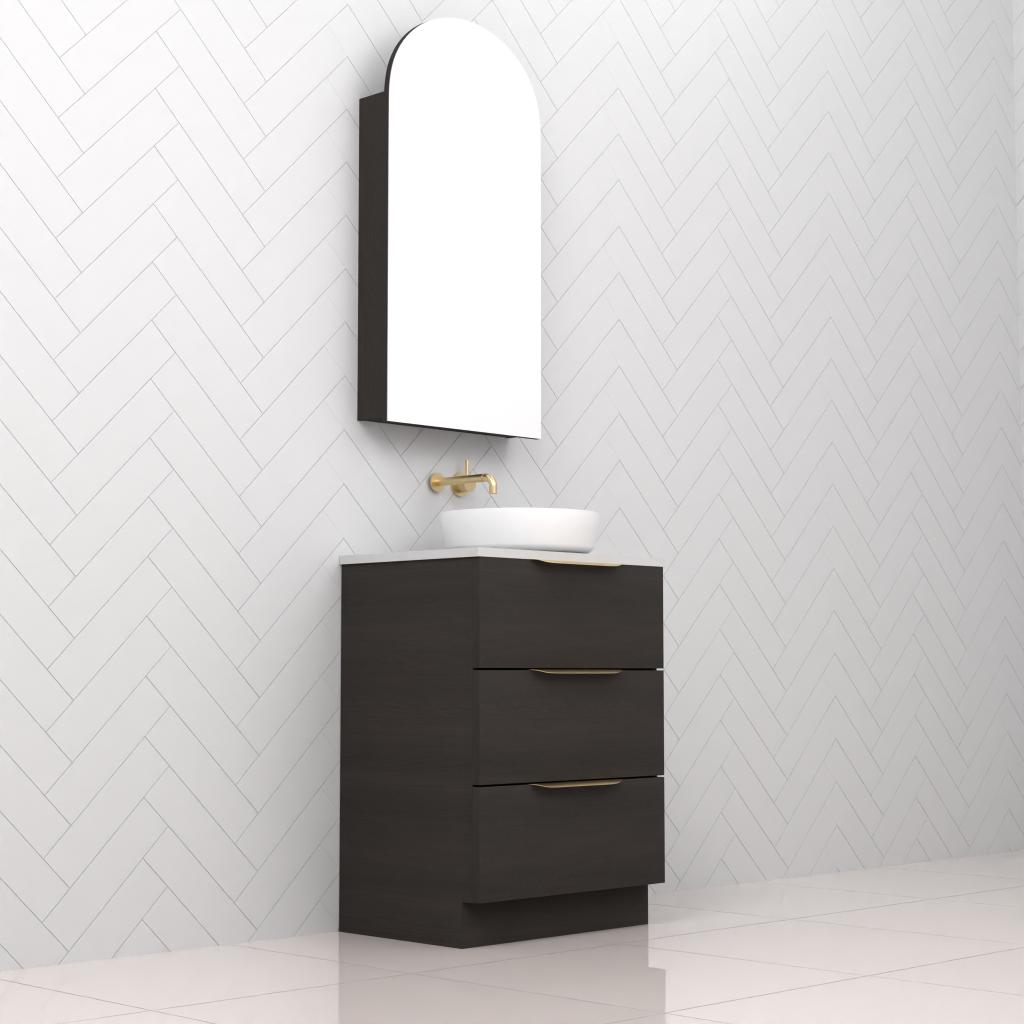 Celeste Trio - 600mm Smoked Onyx Freestanding Vanity