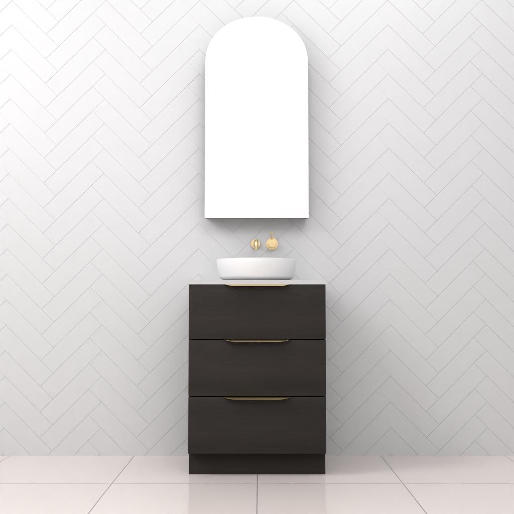 Celeste Trio - 600mm Smoked Onyx Freestanding Vanity