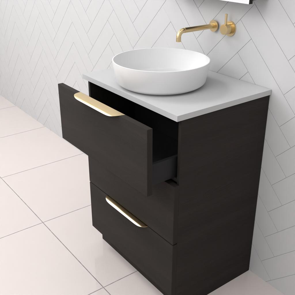 Celeste Trio - 600mm Smoked Onyx Freestanding Vanity