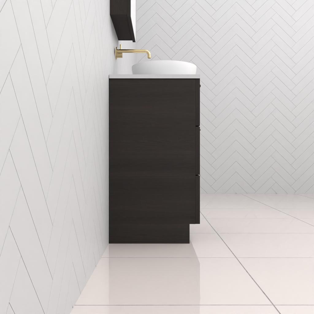 Celeste Trio - 600mm Smoked Onyx Freestanding Vanity