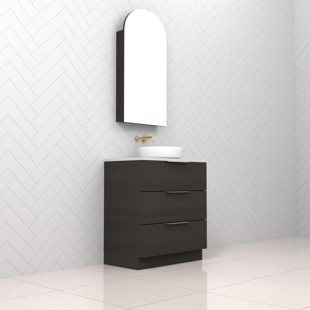 Celeste Trio - 750mm Smoked Onyx Freestanding Vanity