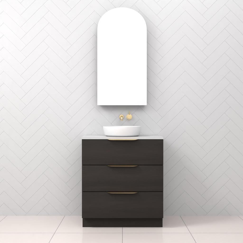 Celeste Trio - 750mm Smoked Onyx Freestanding Vanity