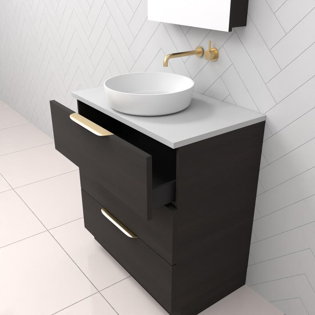 Celeste Trio - 750mm Smoked Onyx Freestanding Vanity