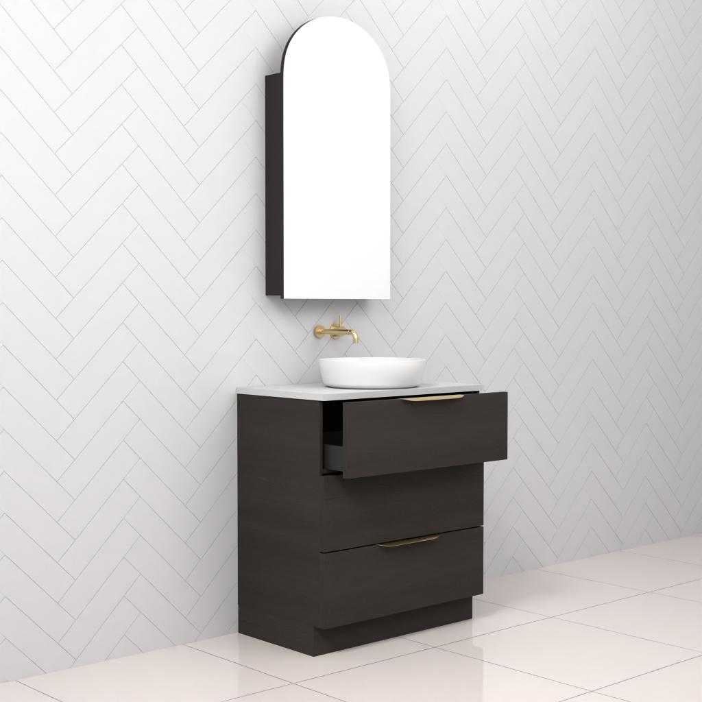 Celeste Trio - 750mm Smoked Onyx Freestanding Vanity