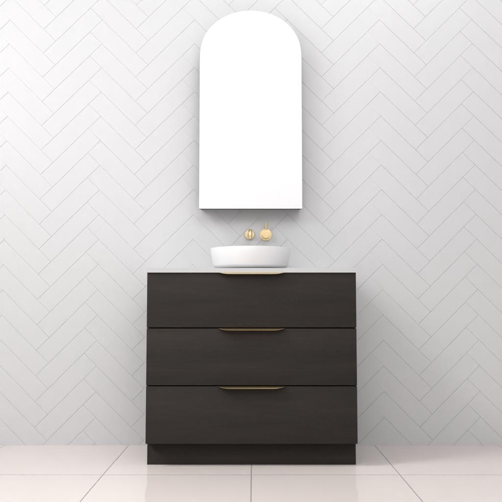 Celeste Trio - 900mm Smoked Onyx Freestanding Vanity