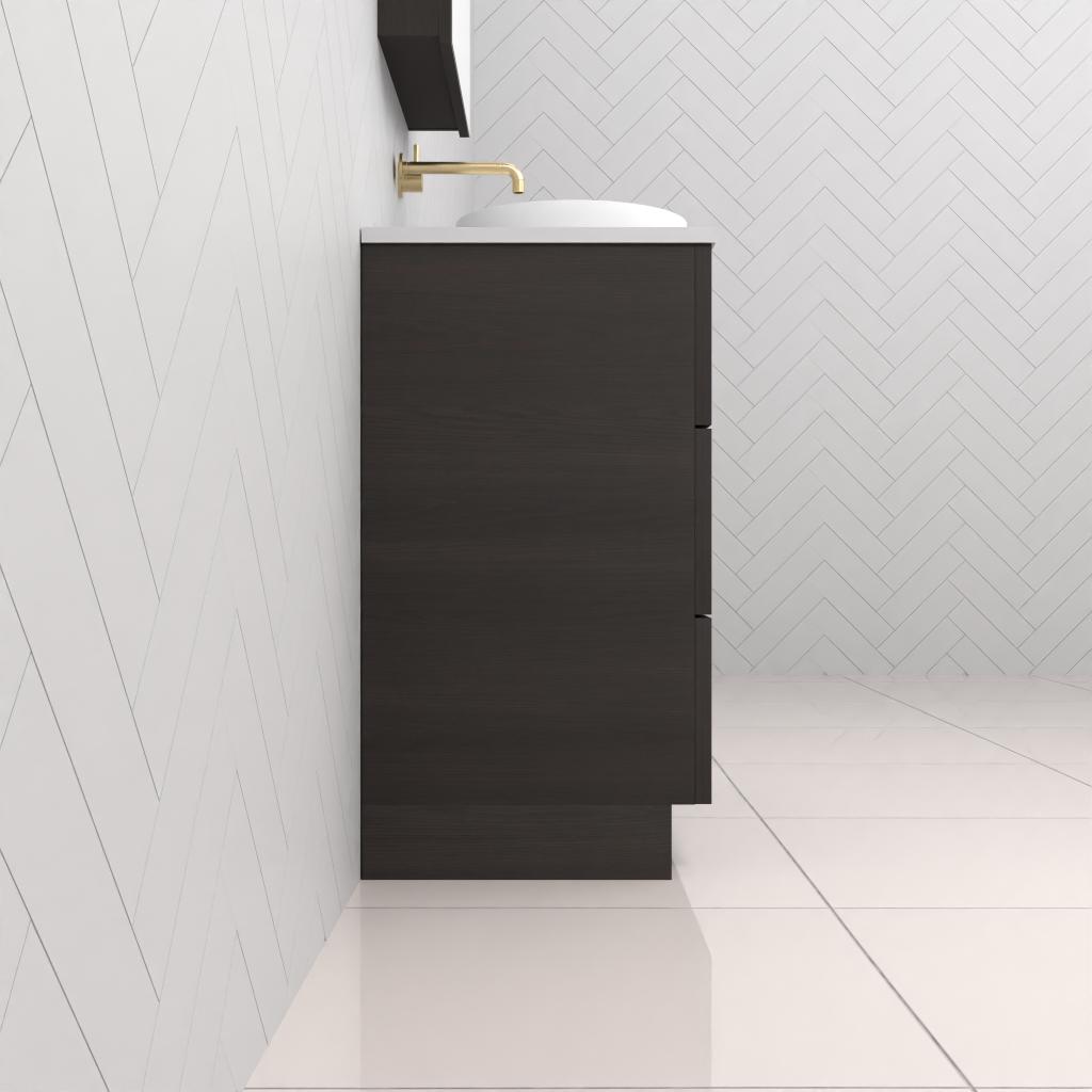Celeste Trio - 900mm Smoked Onyx Freestanding Vanity