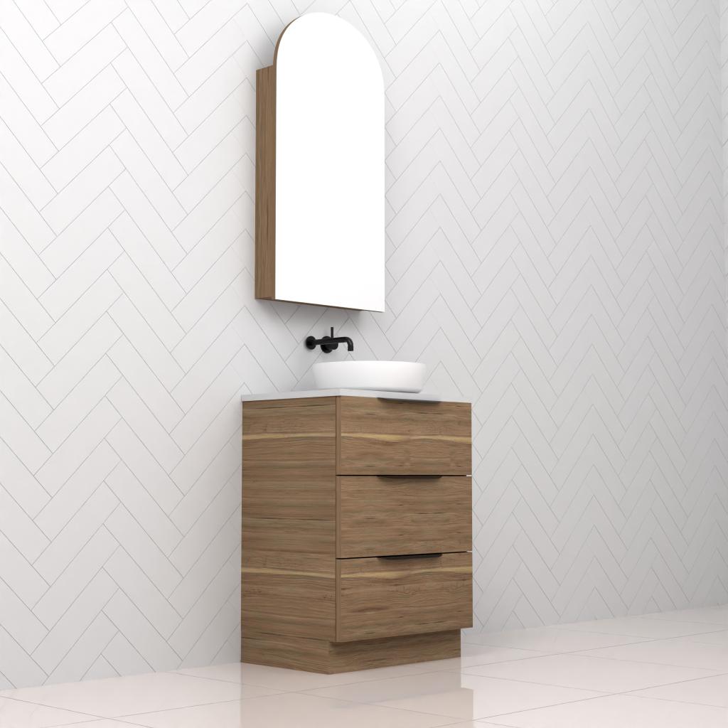Celeste Trio - 600mm Tuscan Oak Freestanding Vanity
