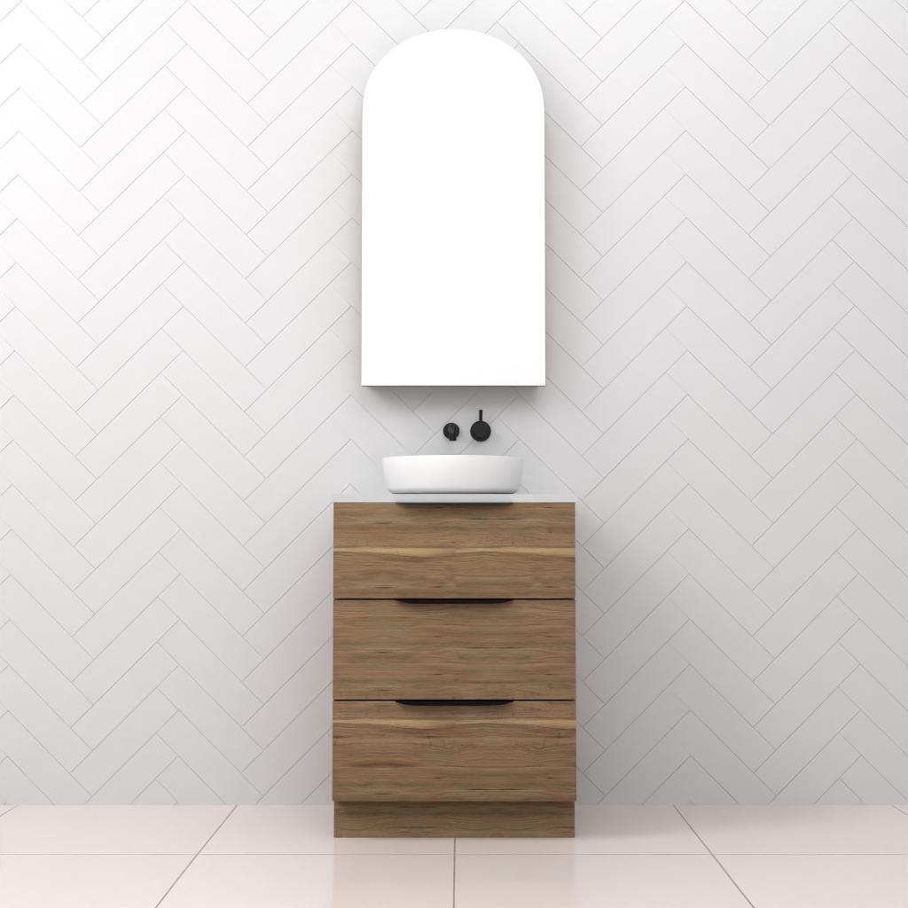 Celeste Trio - 600mm Tuscan Oak Freestanding Vanity