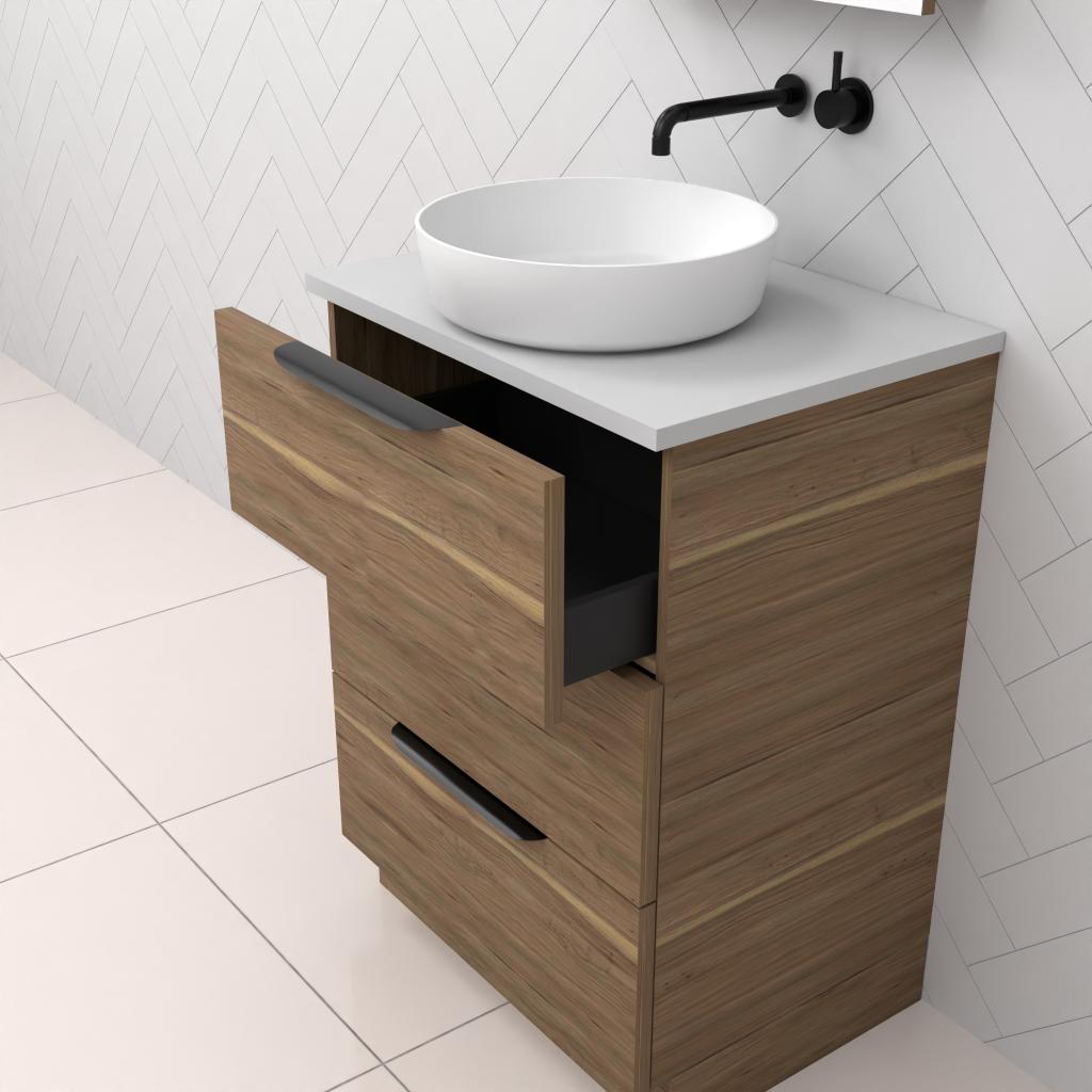 Celeste Trio - 600mm Tuscan Oak Freestanding Vanity