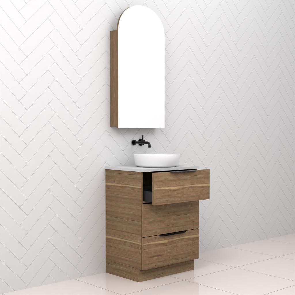 Celeste Trio - 600mm Tuscan Oak Freestanding Vanity
