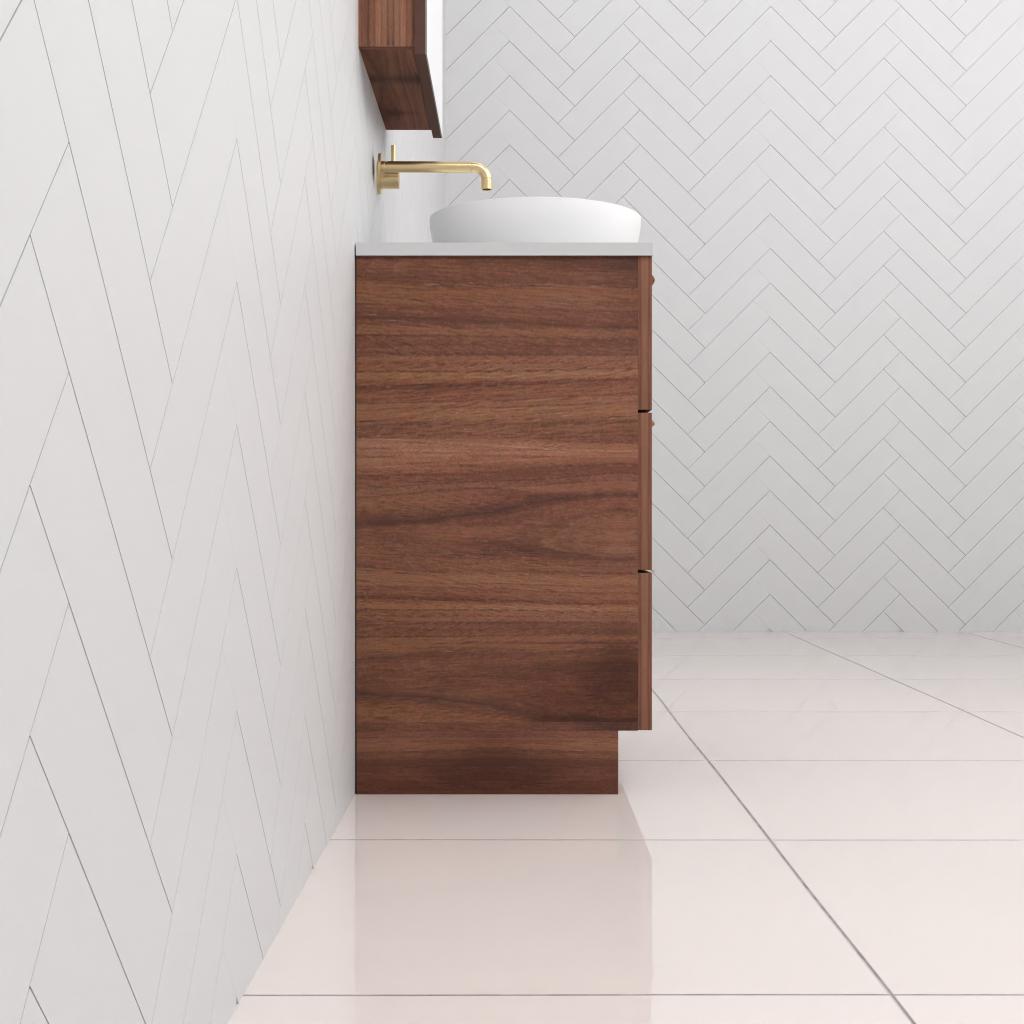 Celeste Trio - 600mm Walnut Freestanding Vanity