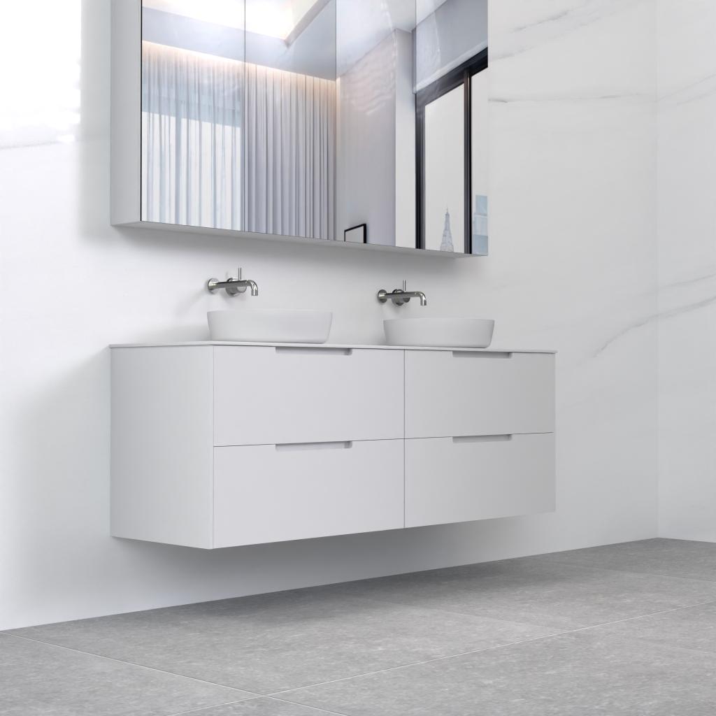 Verona - 1500mm Matte White Wall Hung Vanity