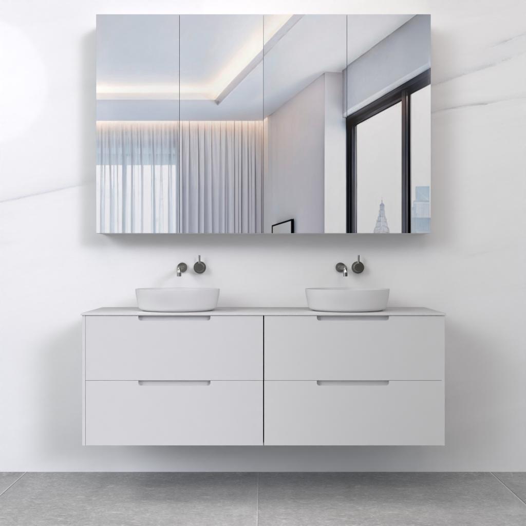 Verona - 1500mm Matte White Wall Hung Vanity