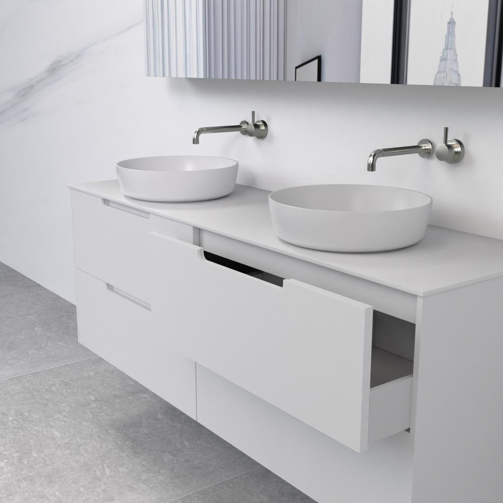 Verona - 1500mm Matte White Wall Hung Vanity
