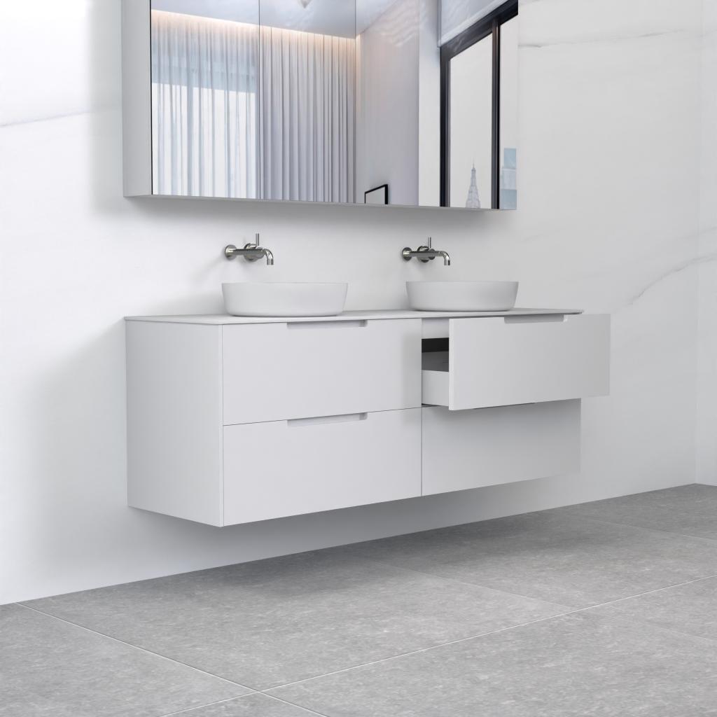 Verona - 1500mm Matte White Wall Hung Vanity