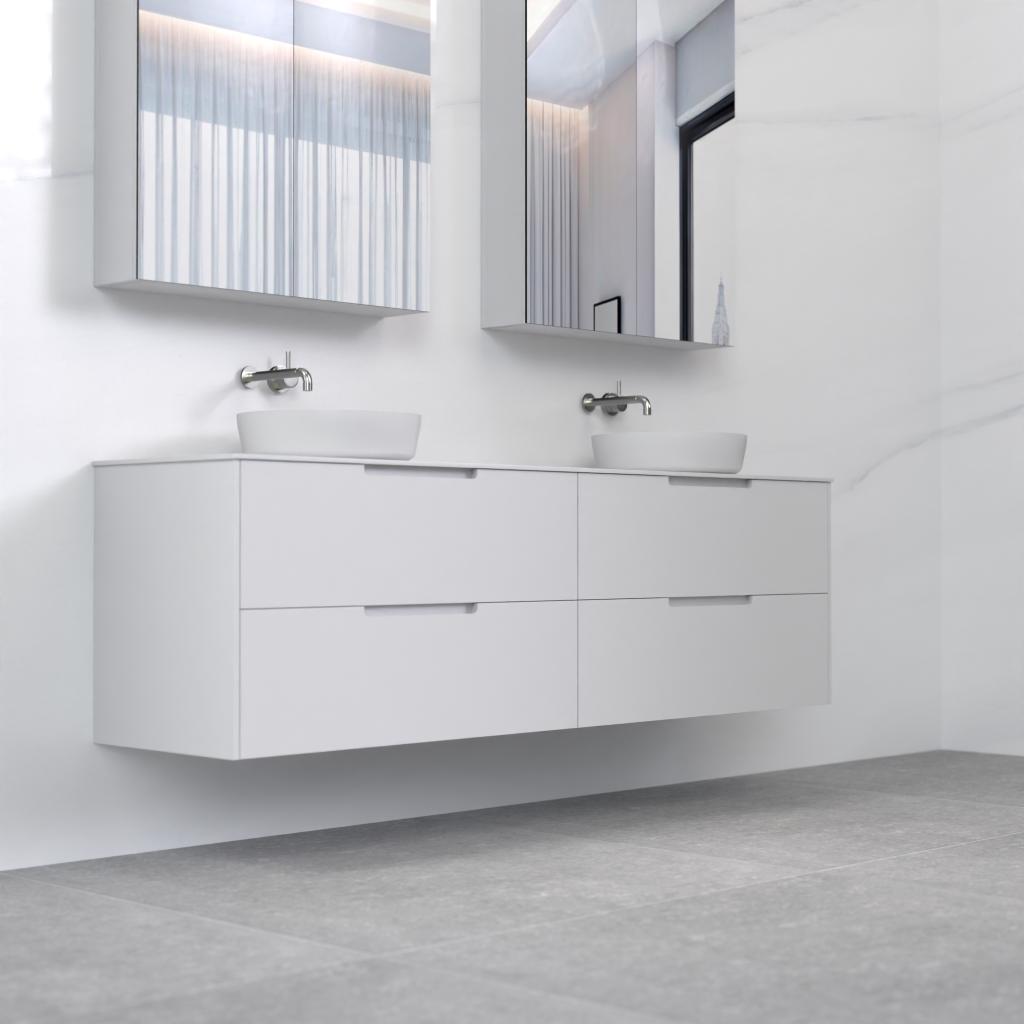Verona - 1800mm Matte White Wall Hung Vanity
