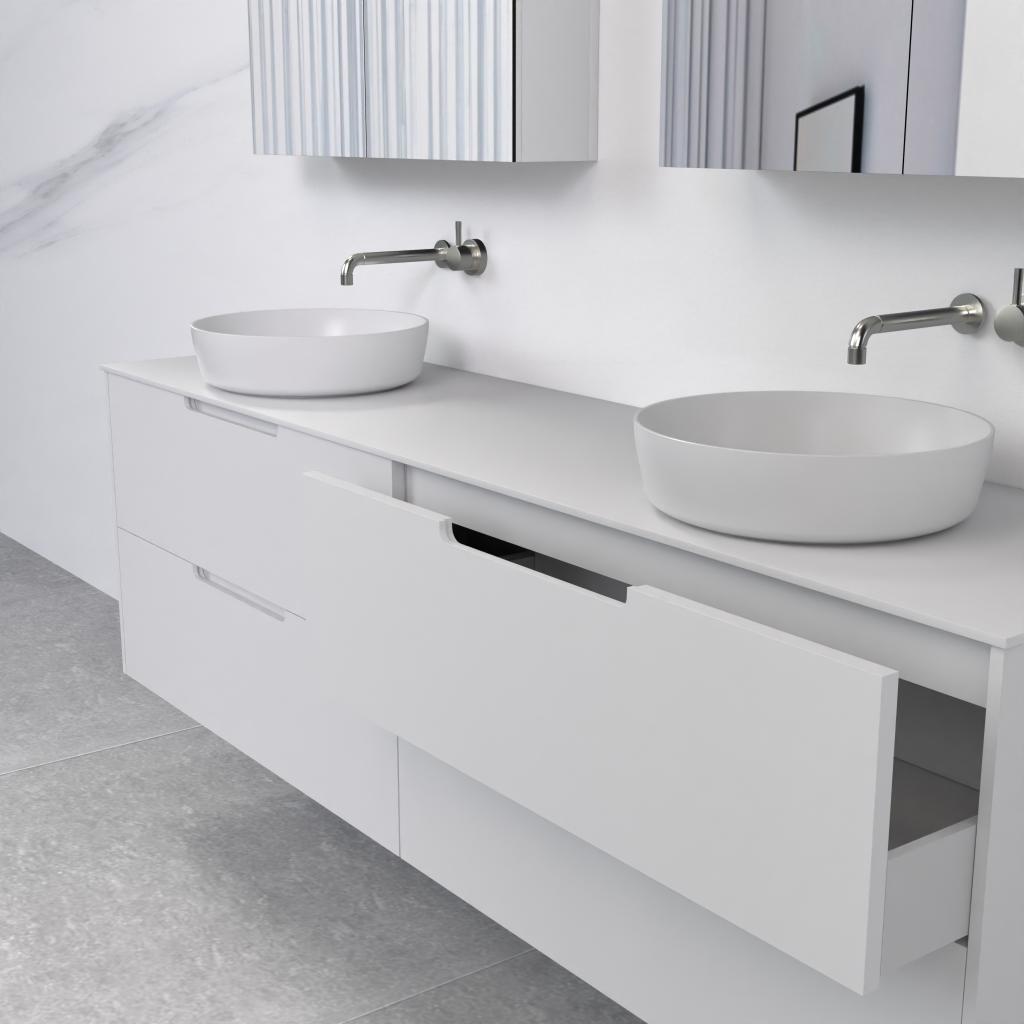 Verona - 1800mm Matte White Wall Hung Vanity