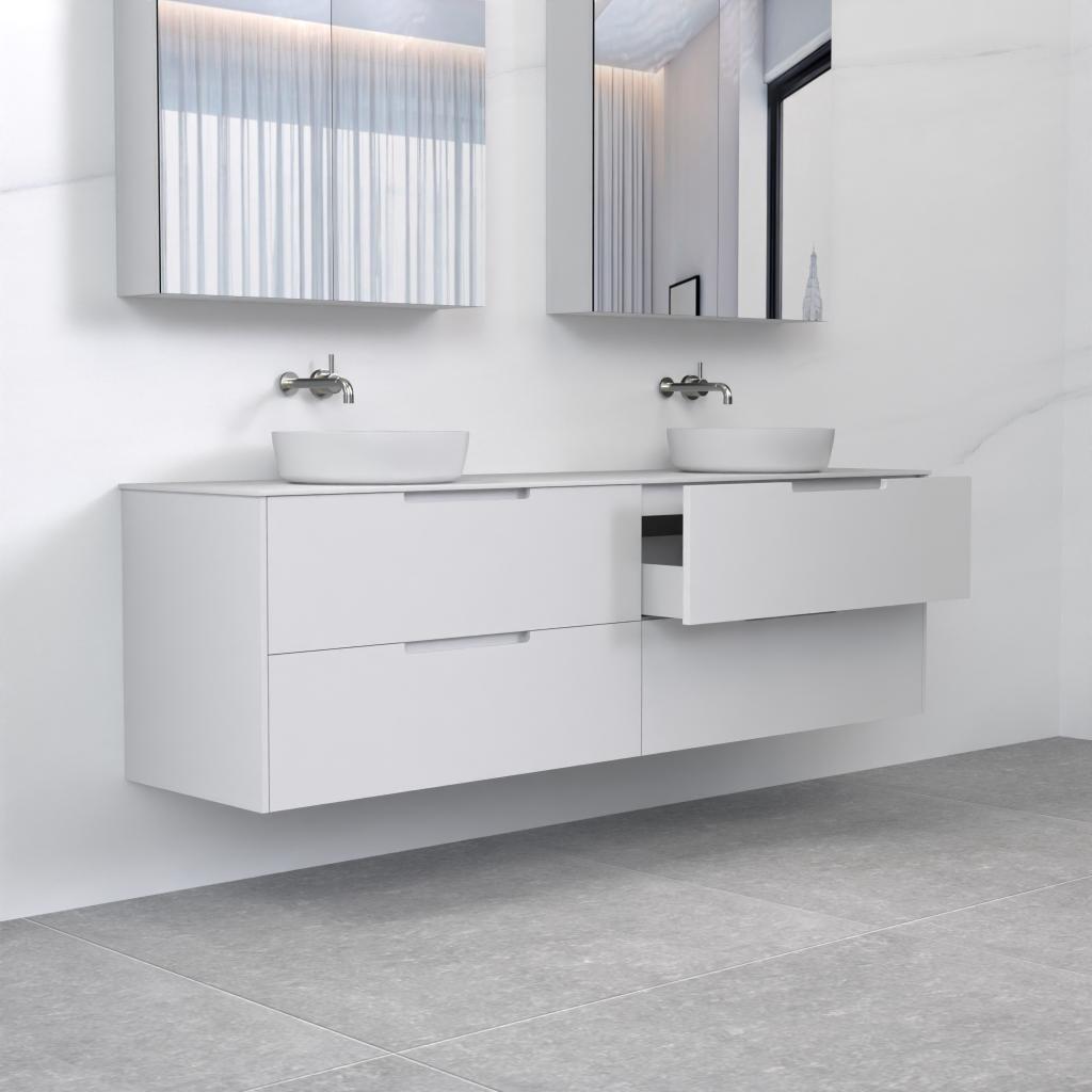 Verona - 1800mm Matte White Wall Hung Vanity