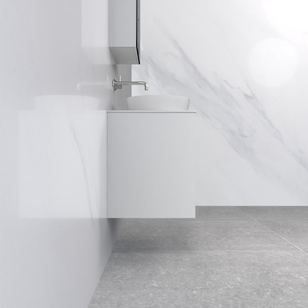 Verona - 600mm Matte White Wall Hung Vanity