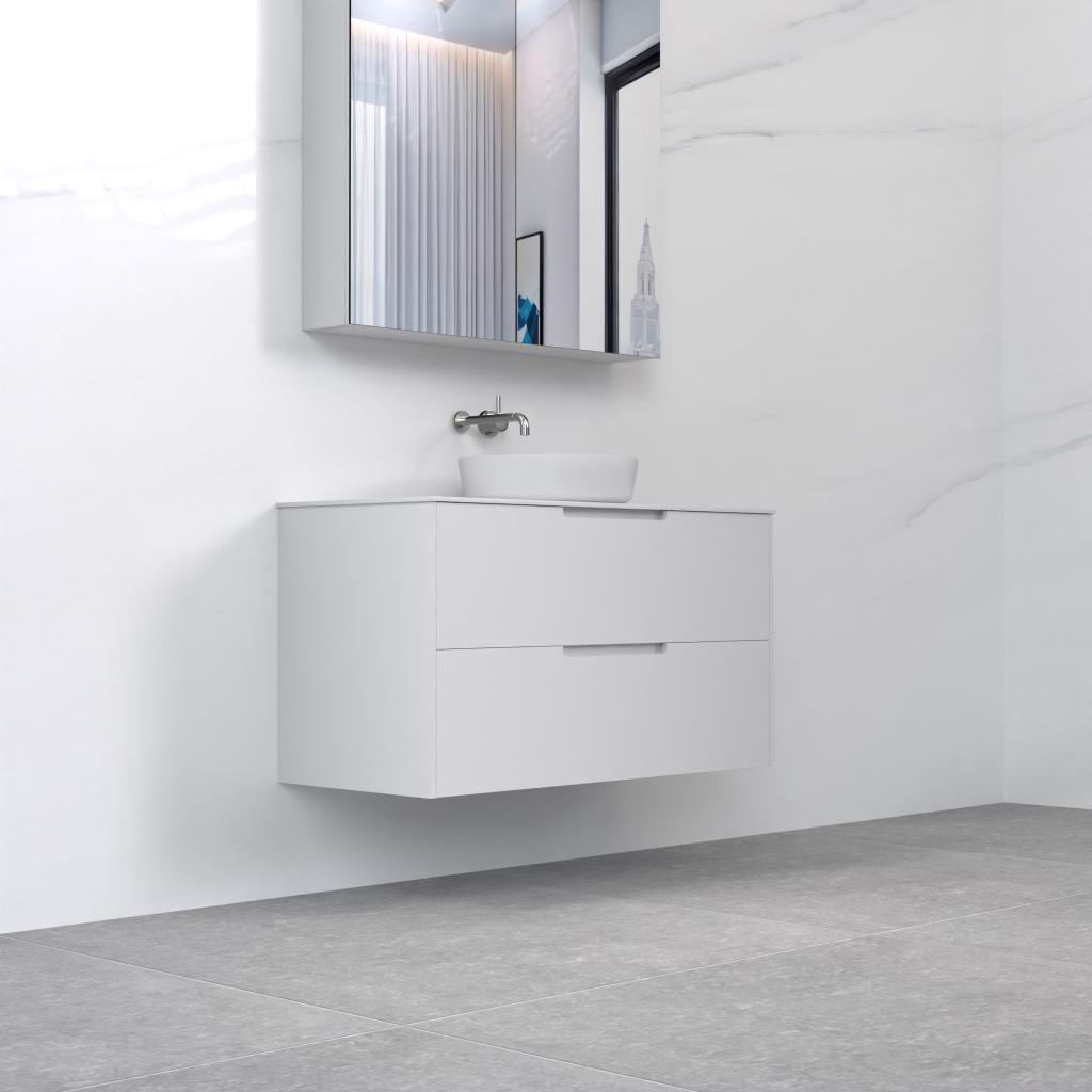 Verona - 750mm Matte White Wall Hung Vanity
