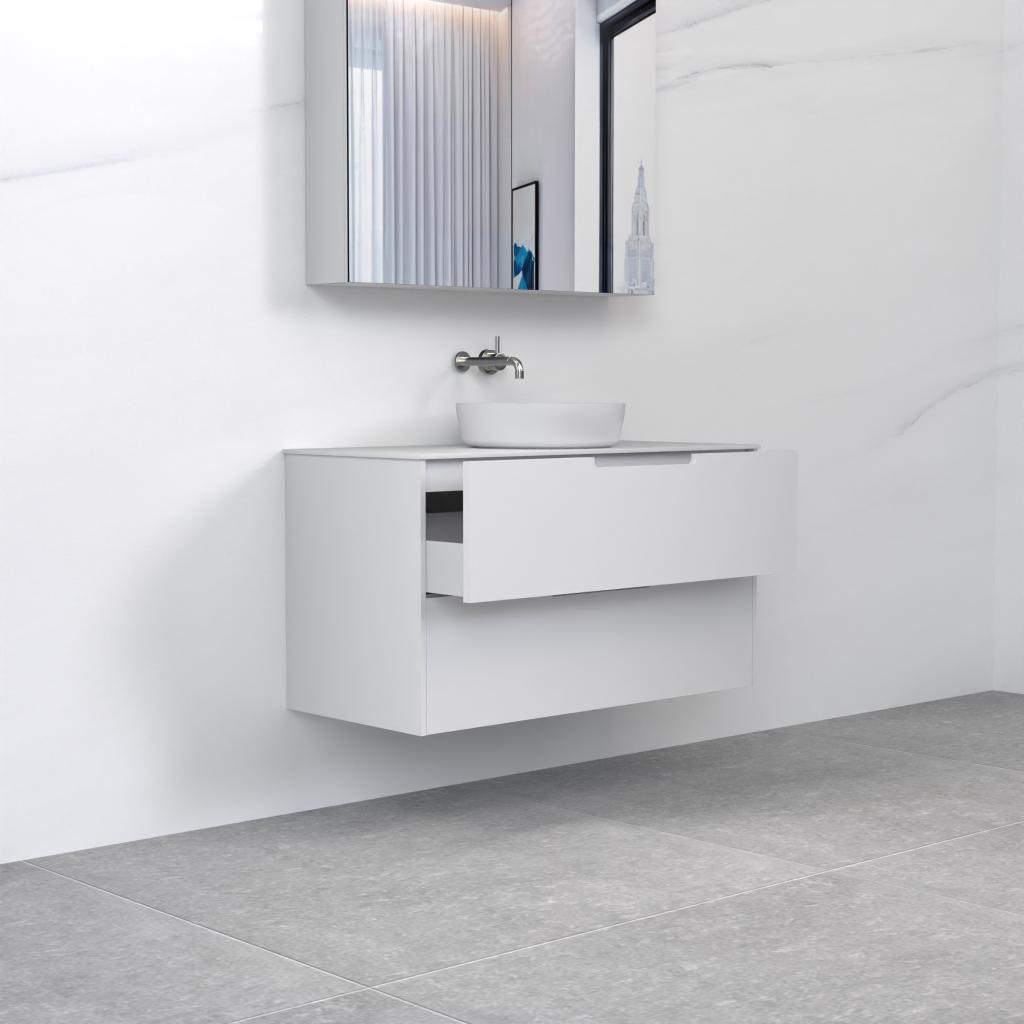 Verona - 750mm Matte White Wall Hung Vanity