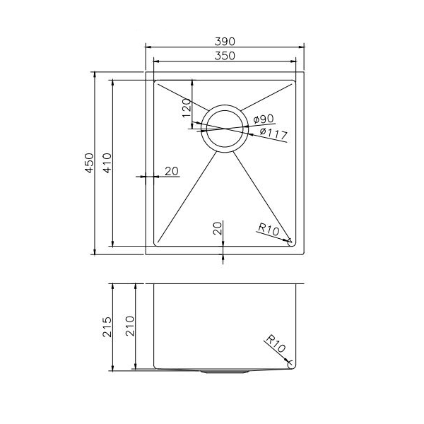 Gold Kitchen Sink Single Bowl Undermount Eos Bathware