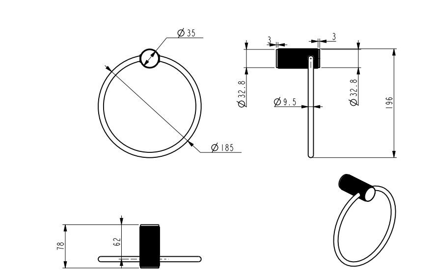 Mica Fluted Towel Ring