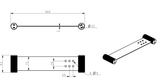 Mica Fluted Stainless Shower Shelf 400mm