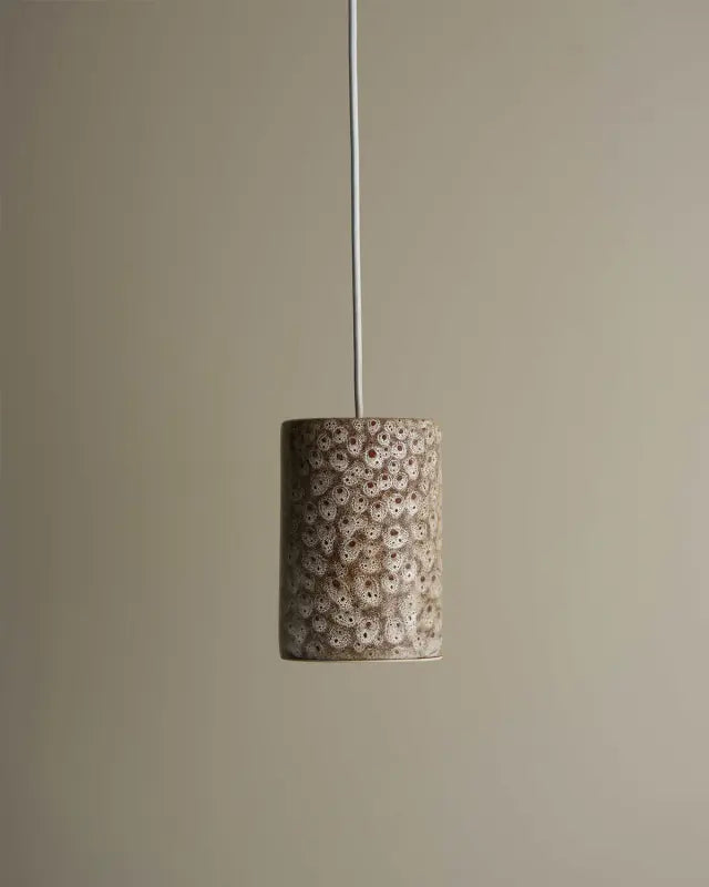 Small Cylinder Pendantt - White Ochre