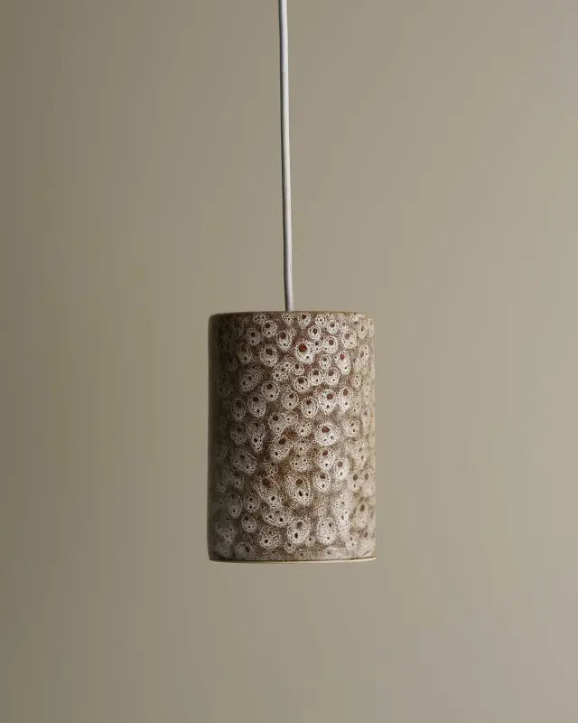 Large Cylinder Pendantt - White Ochre