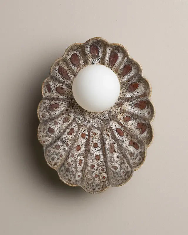 Oyster Wall Sconce - White Ochre