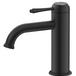 Mica Heritage Basin Mixer in matte black with a curved spout and traditional lever handle.