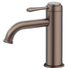Mica Heritage Basin Mixer in Dusk Bronze with a curved spout and traditional lever handle.