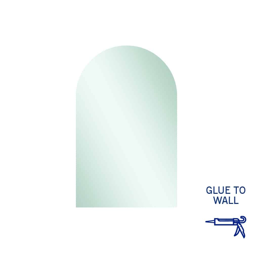 Ablaze - Aspen Polished Edge Arch Mirror 500x800mm Glue-to-Wall